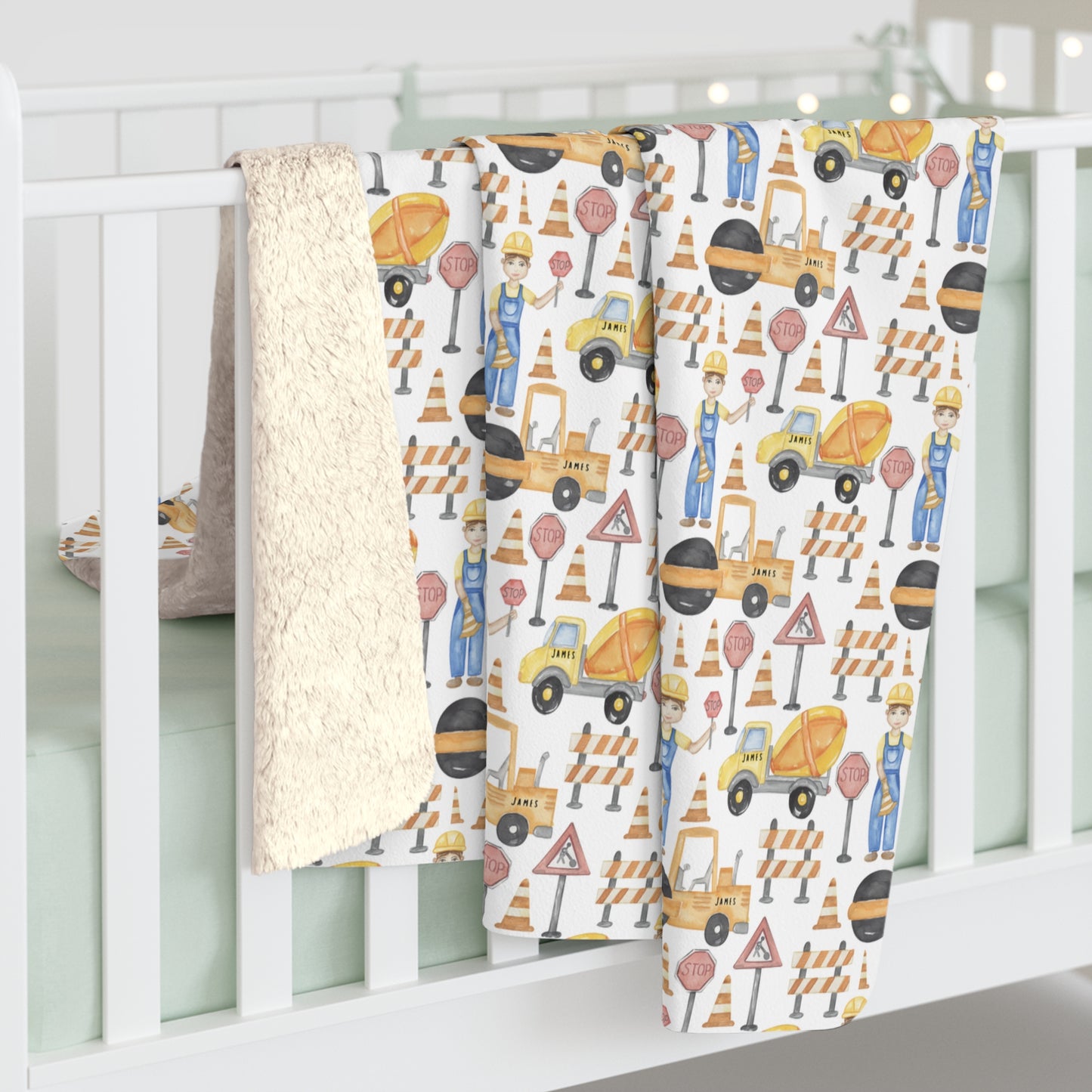Personalzed Construction Blanket Sherpa