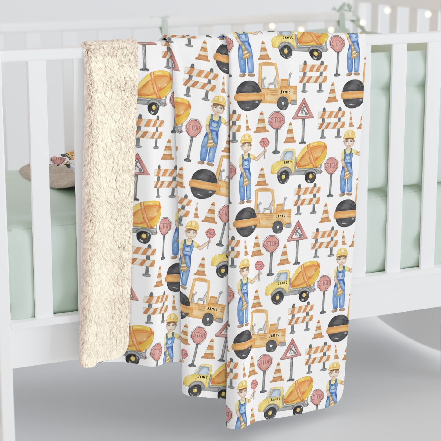 Personalzed Construction Blanket Sherpa