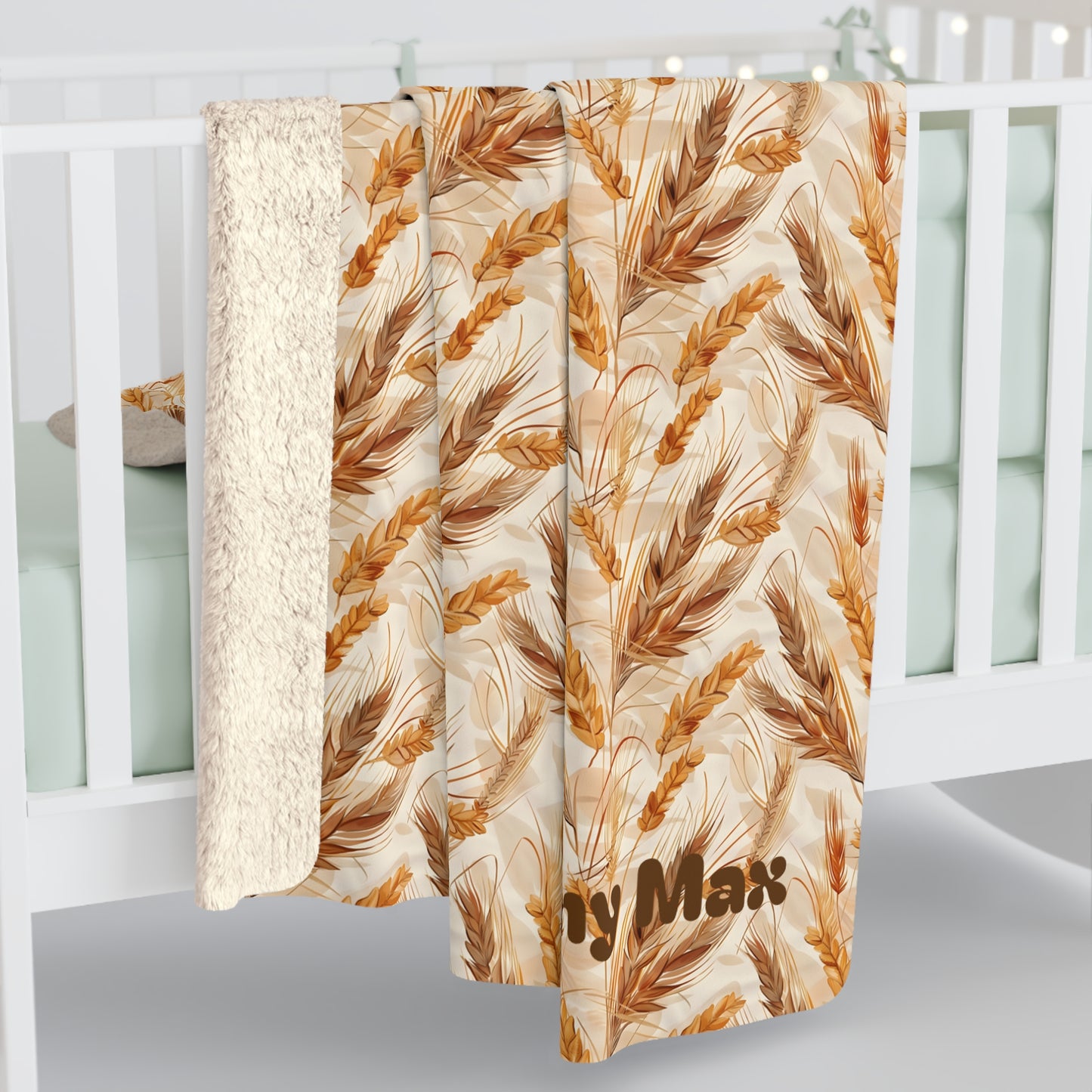 Personalised Wheat 2 Sherpa Blanket