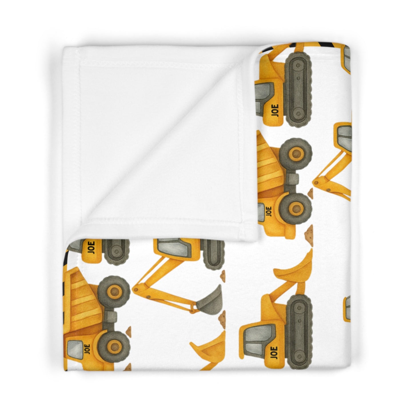 Personalised Digger Loader Dump Soft Fleece Baby Blanket