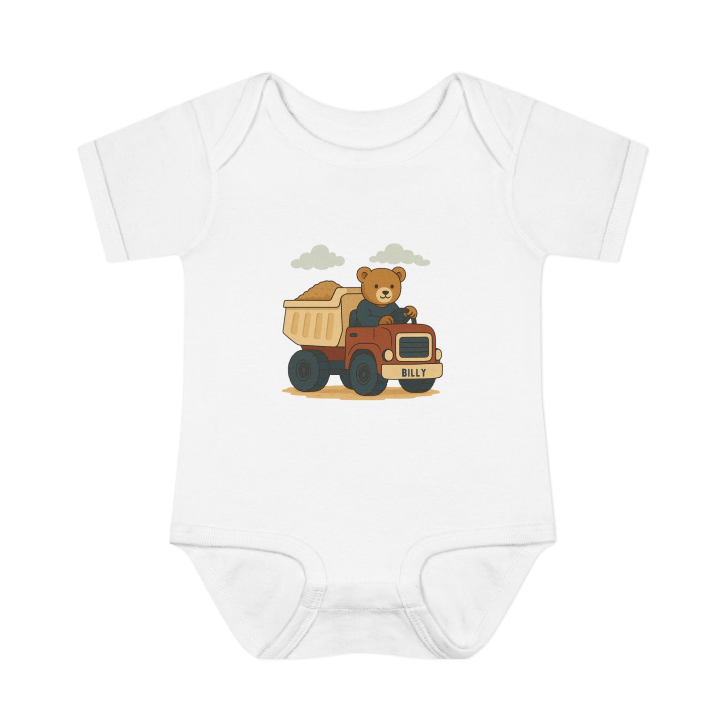 Cute Personalised Vintage Bear & Dump Truck