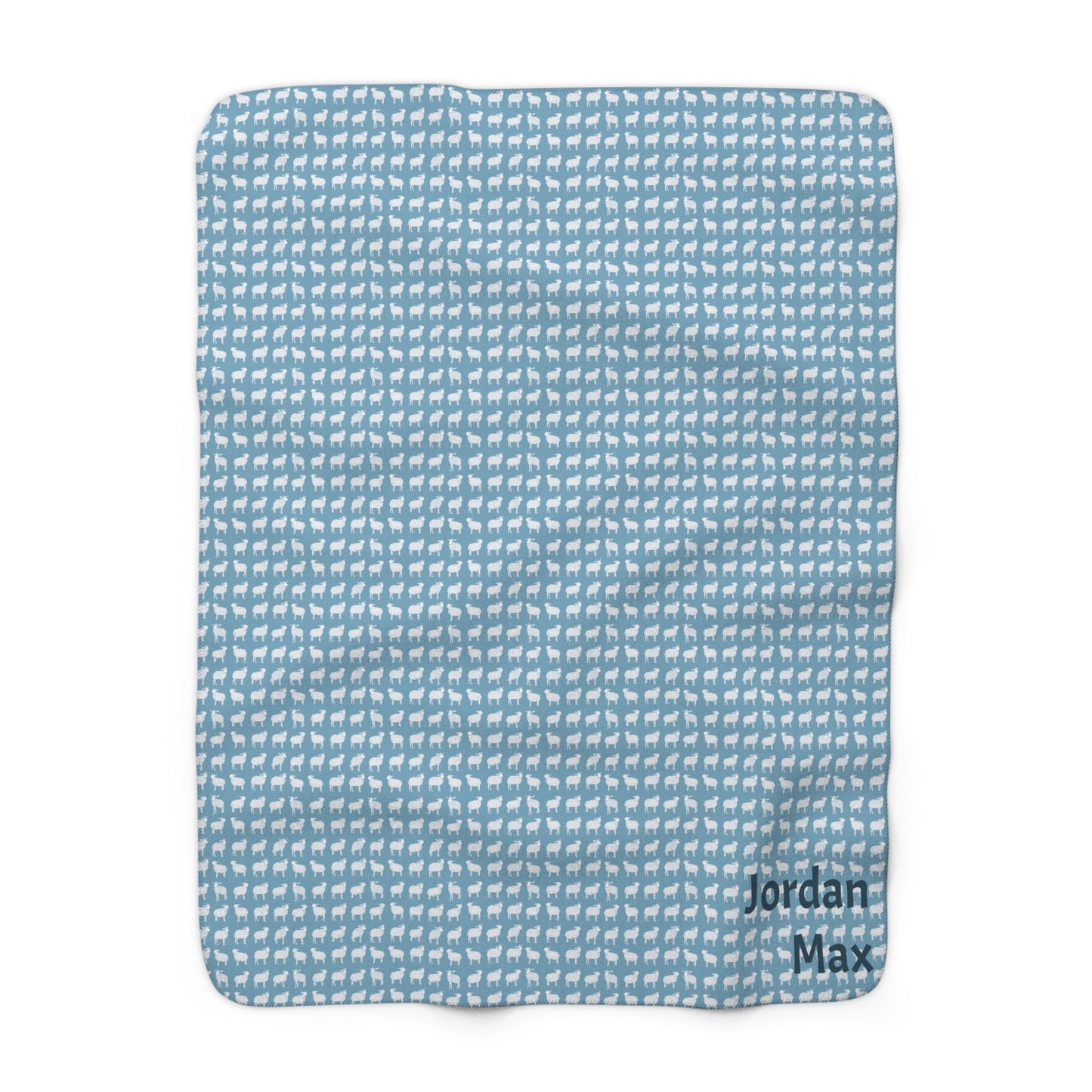 Blue Sheep Sherpa Fleece Blanket