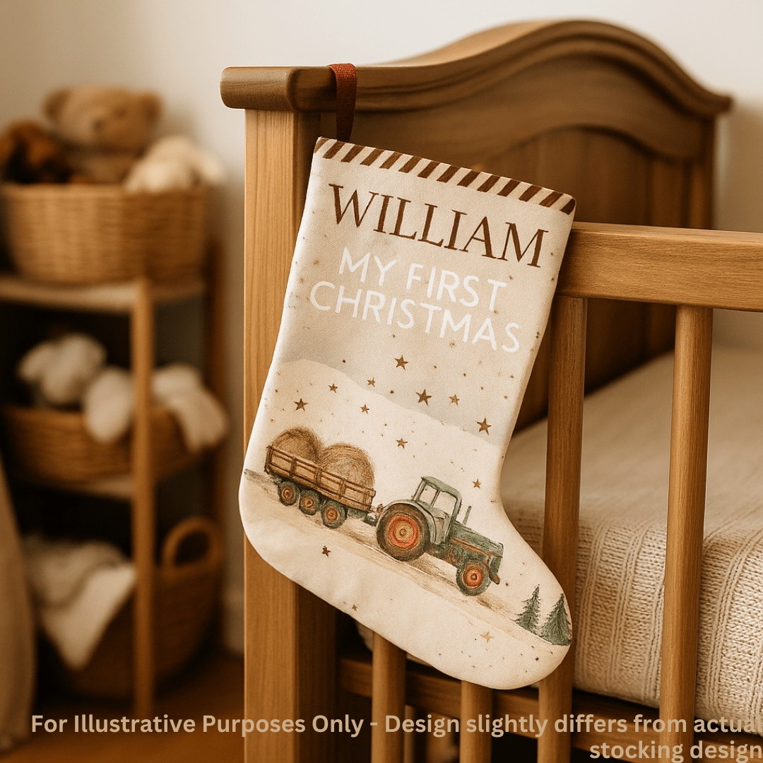 Personalised Tractor Christmas Stocking