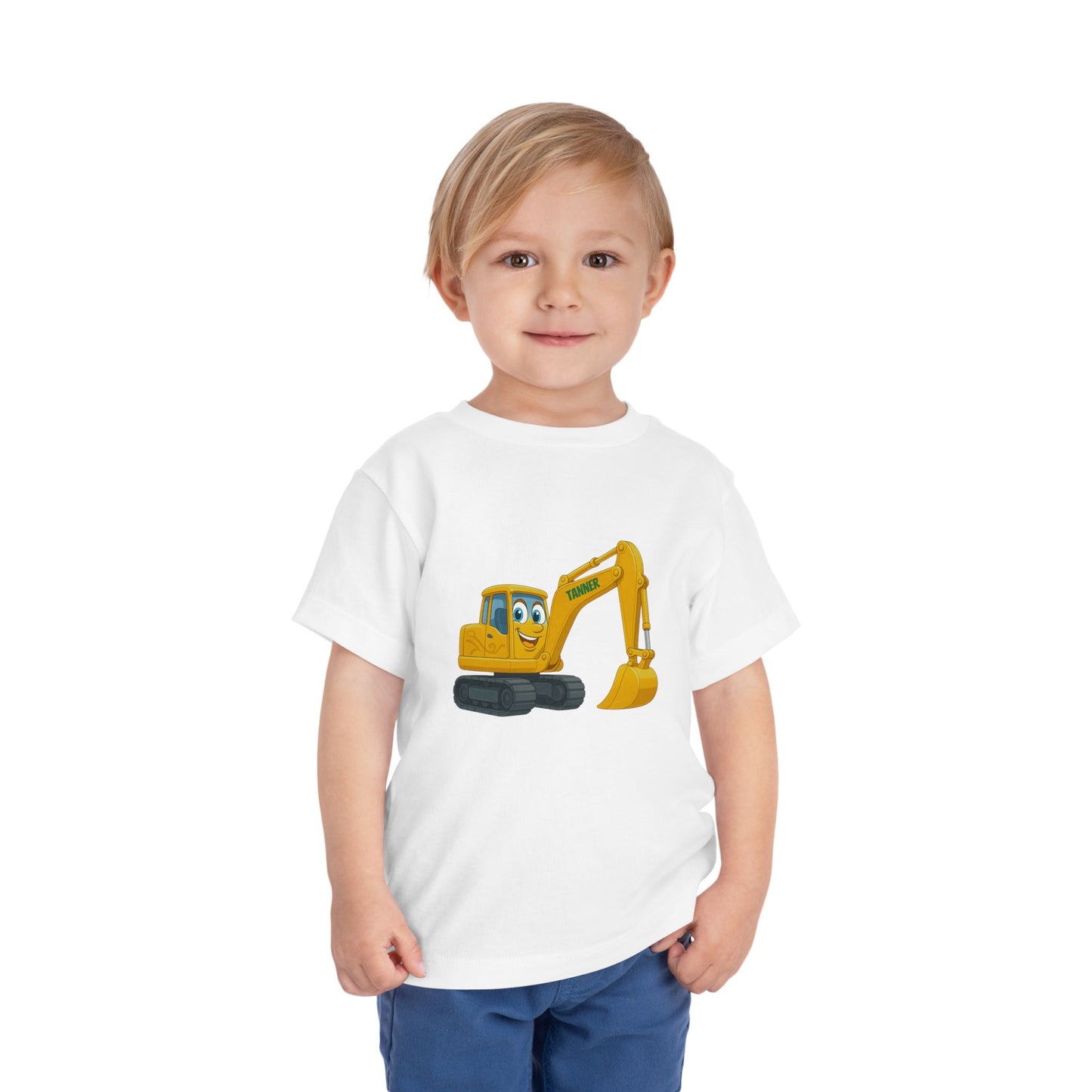 Personalised Yellow Digger Toddler Tee