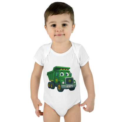 Personalised Dump Truck Baby Onesie