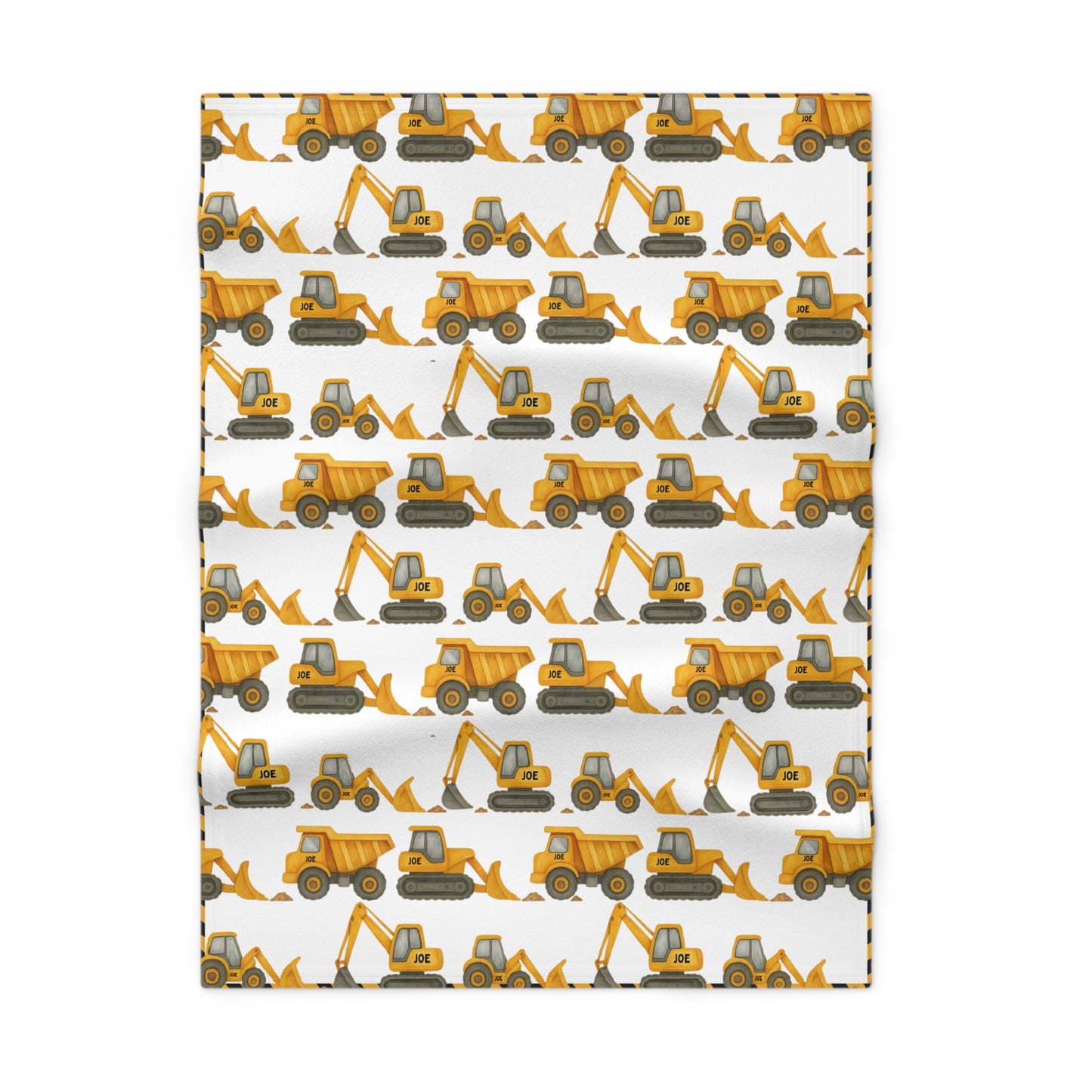 Personalised Digger Loader Dump Soft Fleece Baby Blanket