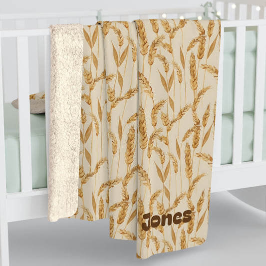 Personalised Wheat Sherpa Blanket