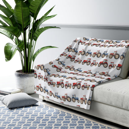 Personalised Tractor Sherpa Blanket