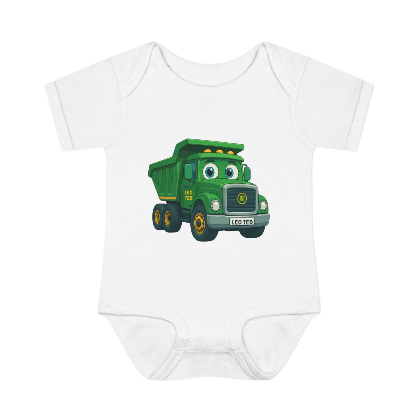 Personalised Dump Truck Baby Onesie