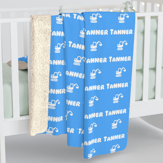 Personalised Name and Digger Sherpa Blanket
