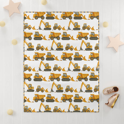 Personalised Digger Loader Dump Soft Fleece Baby Blanket