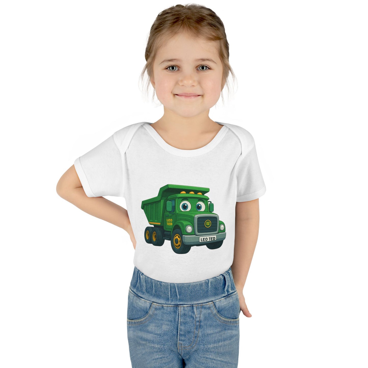 Personalised Dump Truck Baby Onesie