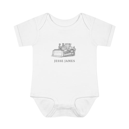 Personalized Sketch Bulldozer Onesie