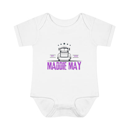 Personalized Pink Truck Est Onesie