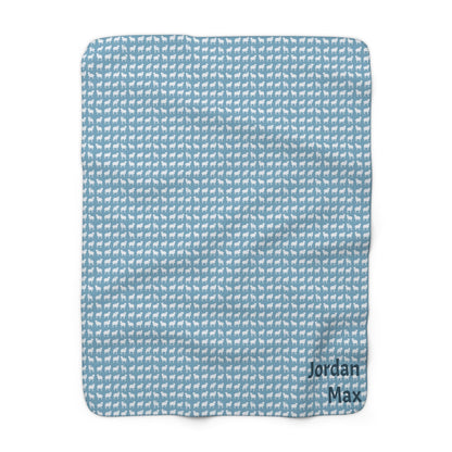 Blue Sheep Sherpa Fleece Blanket