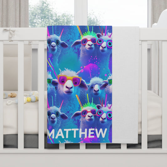 Sheep Rave Baby Fleece Blanket