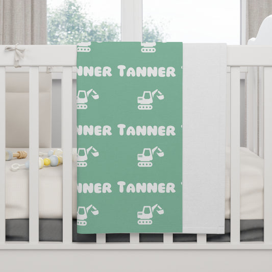 Personalised Name & Digger Fleece Blanket