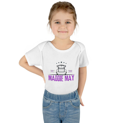 Personalized Pink Truck Est Onesie