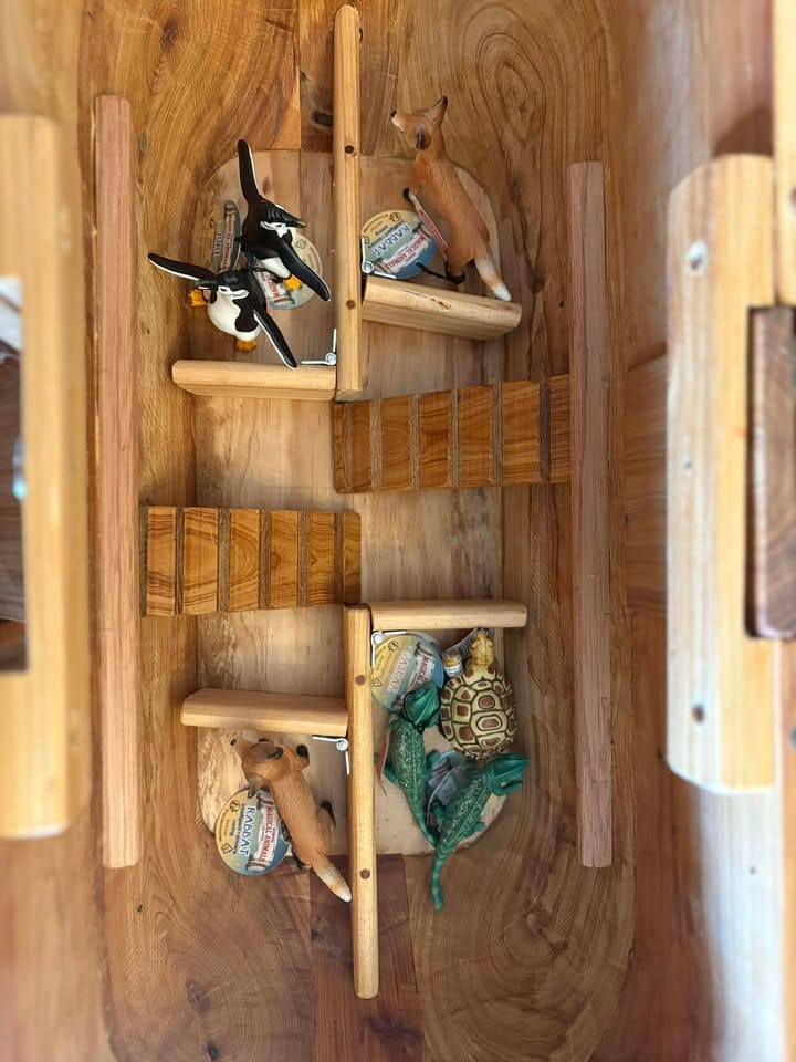 Ballard Bear Wooden Ark Lower deck with Schleich animals