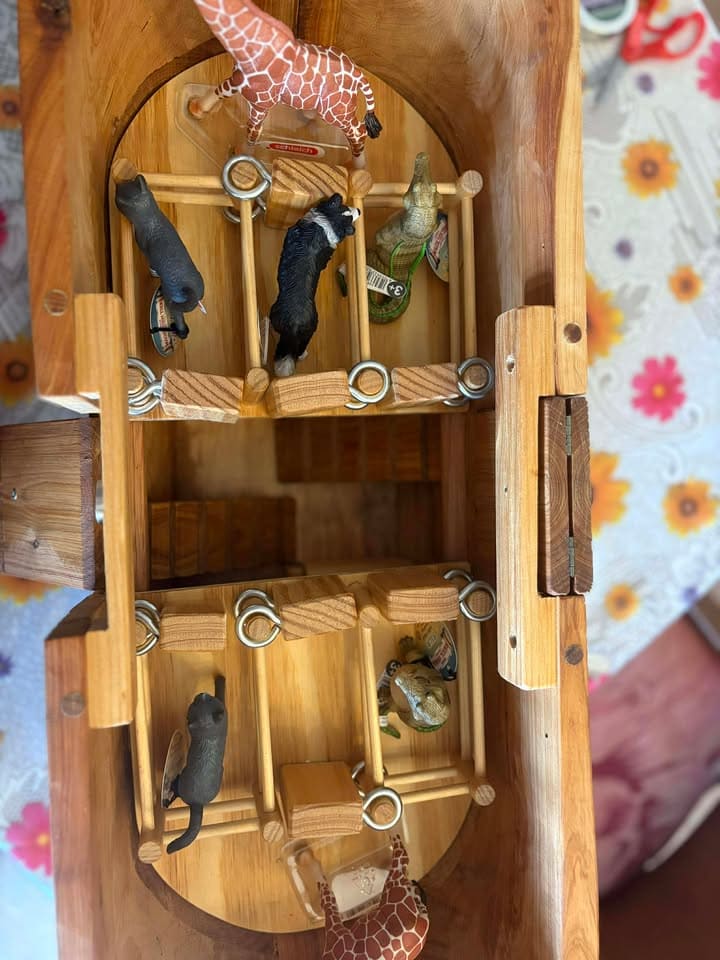 Ballard Bear Wooden Ark Lower deck with Schleich animals