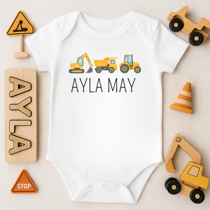 Personalised Construction Onesie