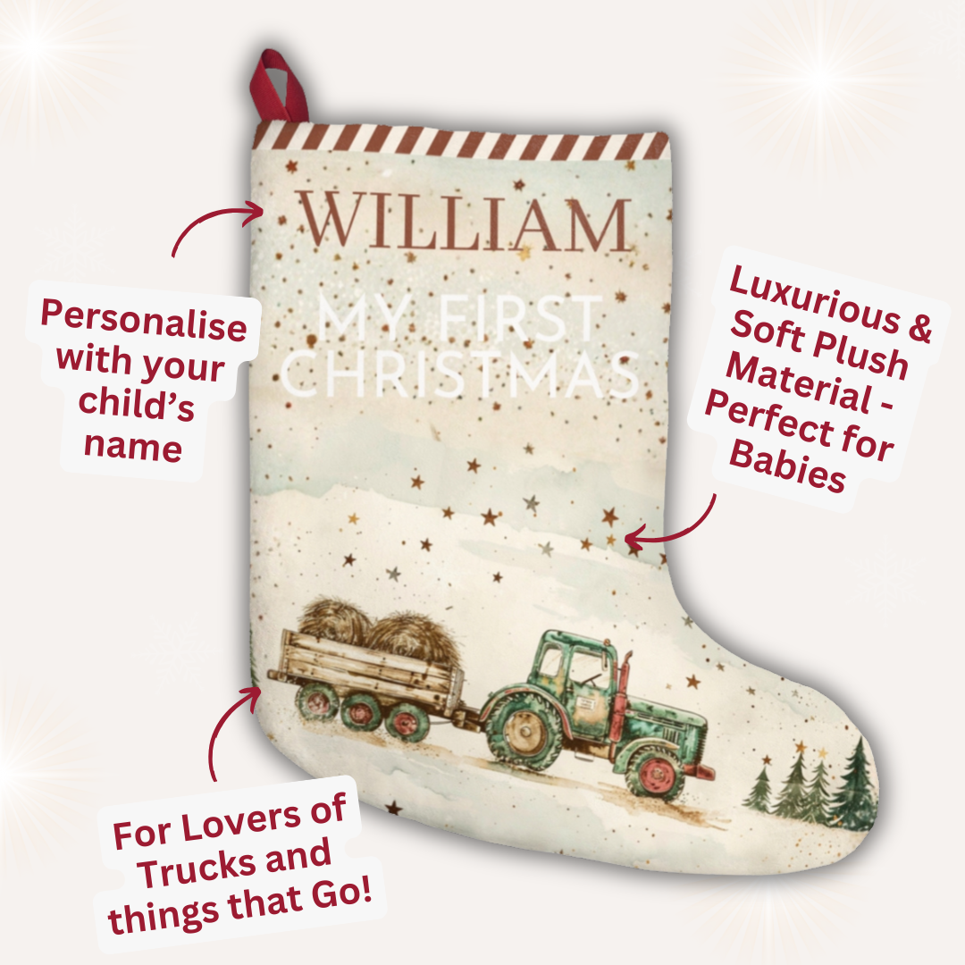 Personalised Tractor Christmas Stocking
