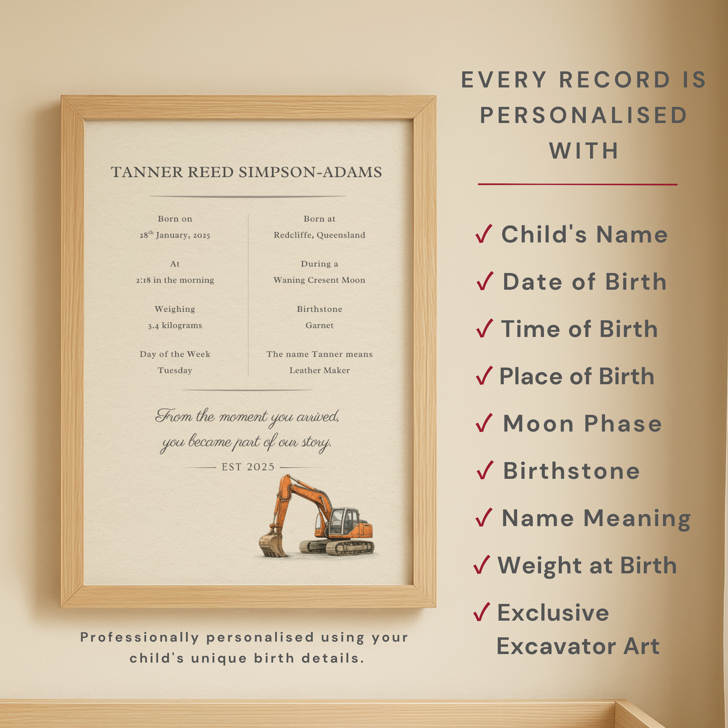 Personalised Newborn Birth Collection