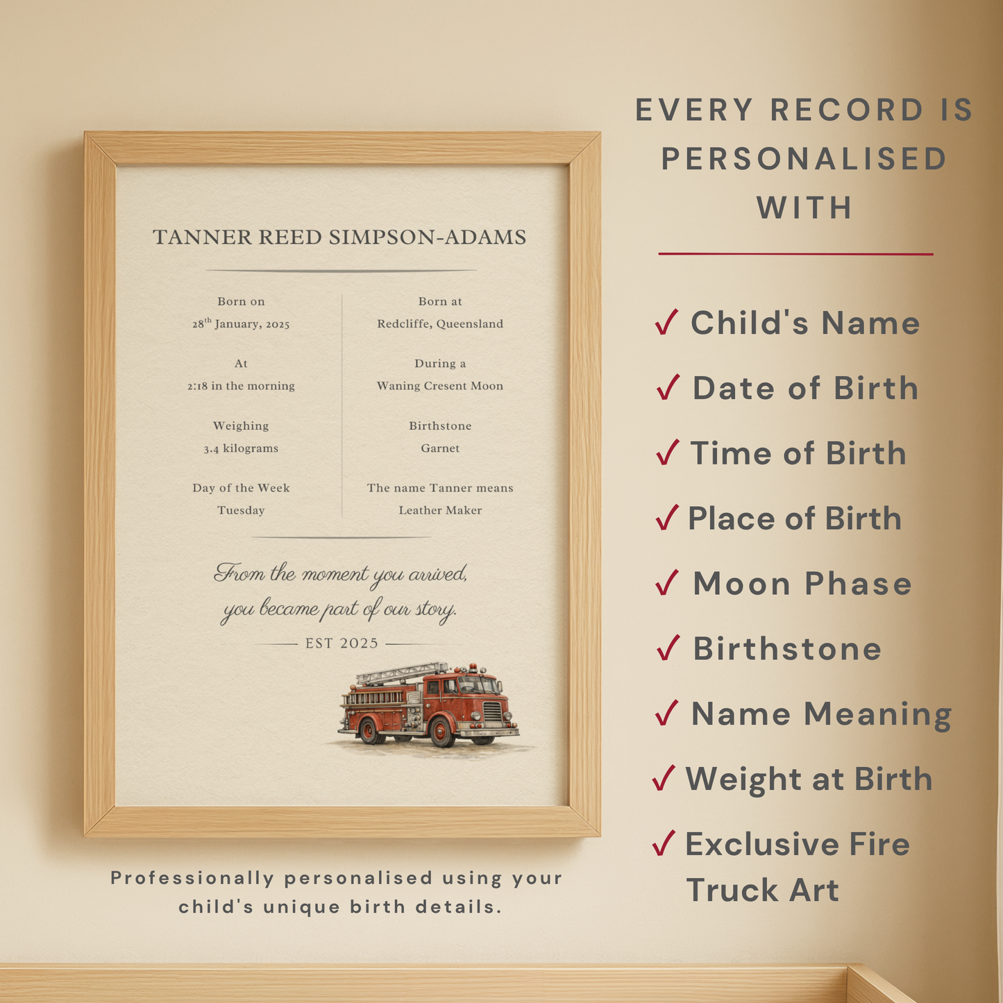 Personalised Newborn Birth Collection